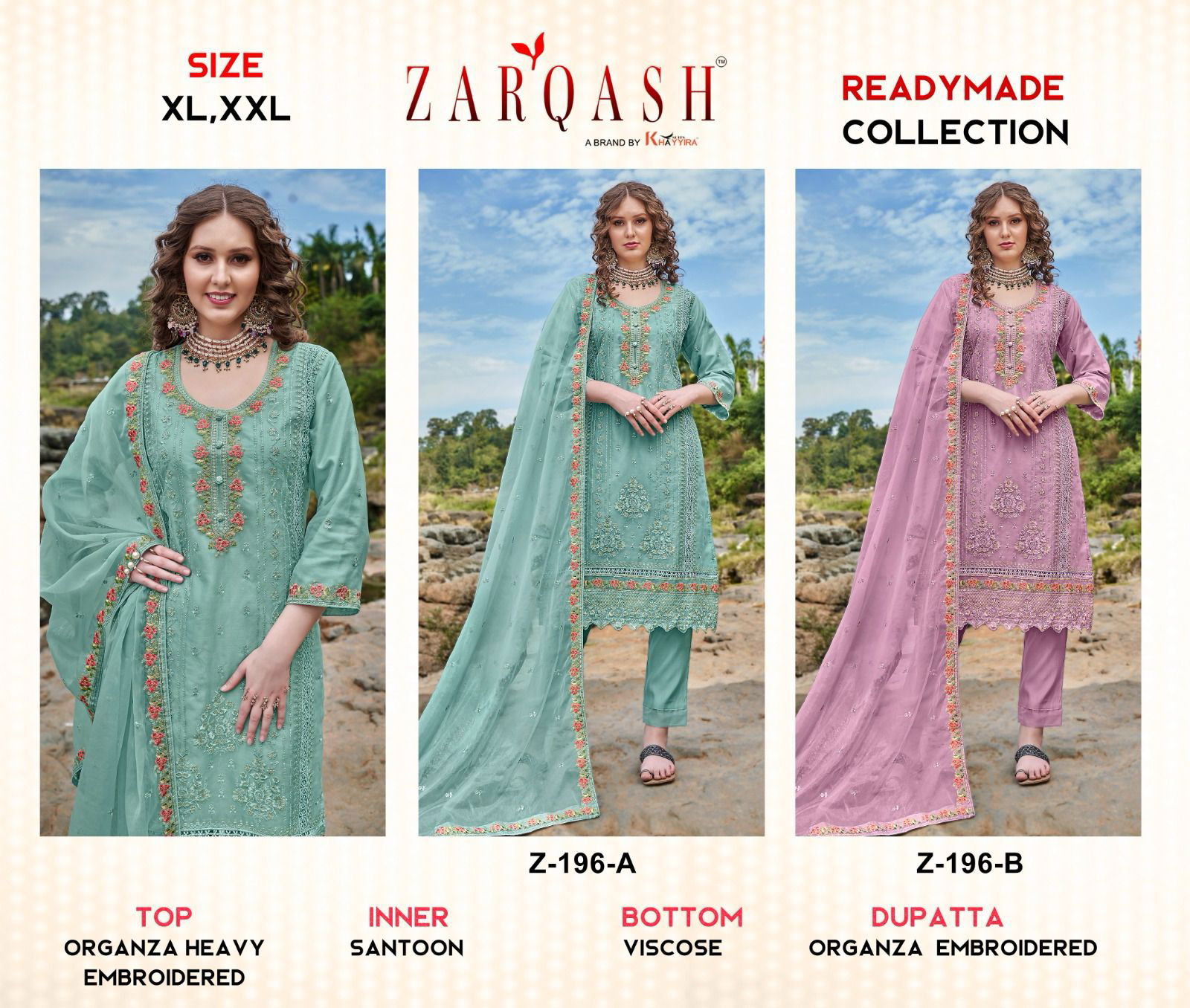 Zarqash 316 A To B Organza Heavy Embroidery Pakistani Readymade Suits Wholesale Shop In Surat
